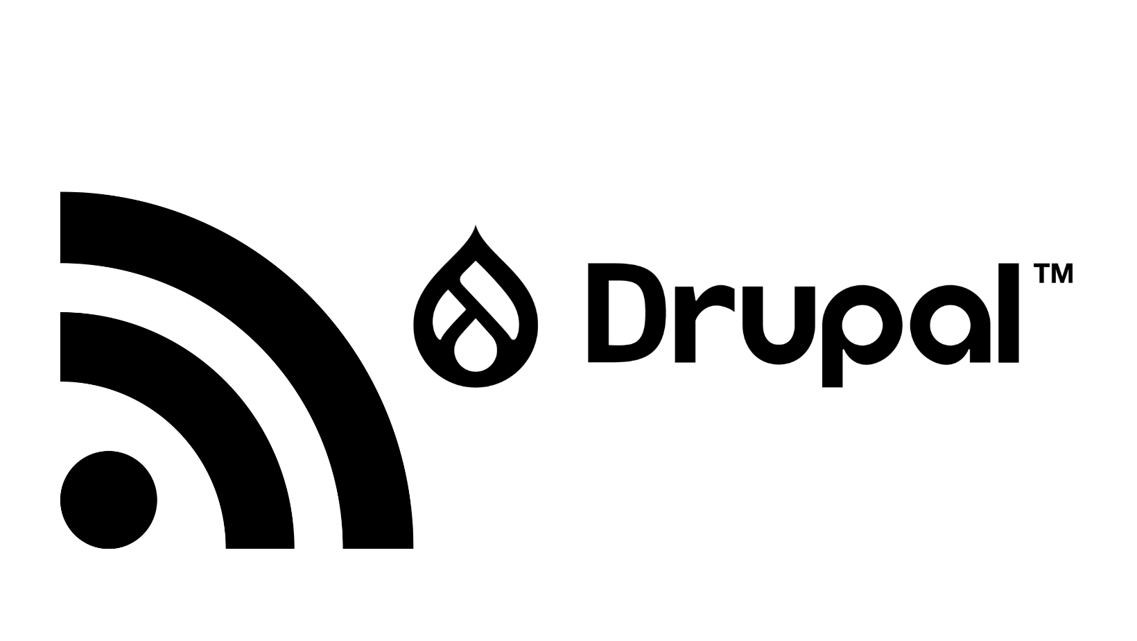 RSS logo and Drupal logo.